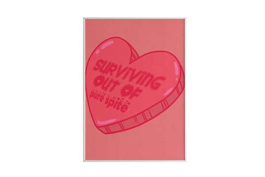 Surviving Purely Out of Spite Framed POSTER