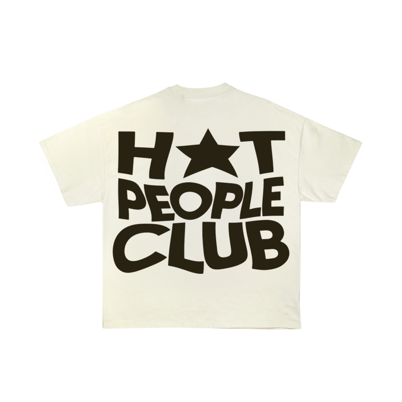 HOT PEOPLE CLUB UNISEX CREAM OVERSIZED T-SHIRT