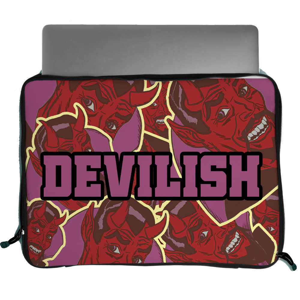 devilish laptop sleeve with laptop