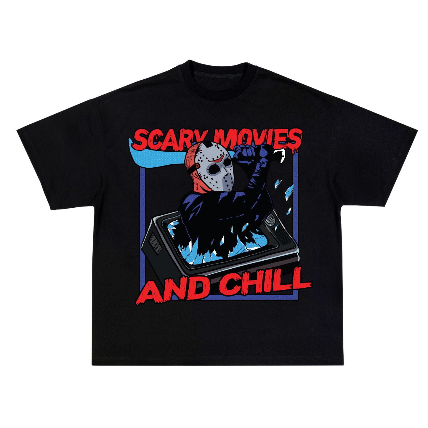 Scary movies and chill Unisex Oversized Tshirt